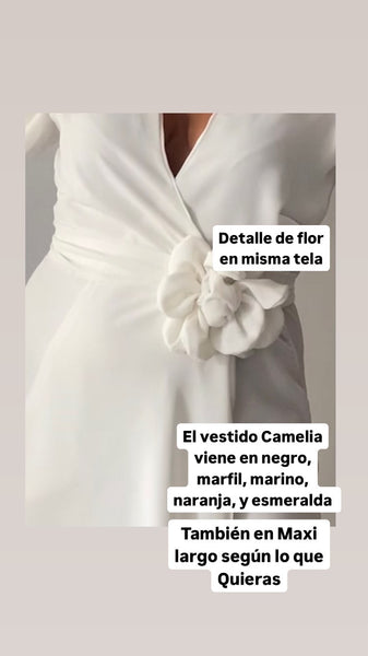 Vestido cruzado Camelia manga amplia nvs fs