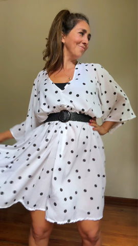 Vestido túnica lunar Amore manga oxford 3/4