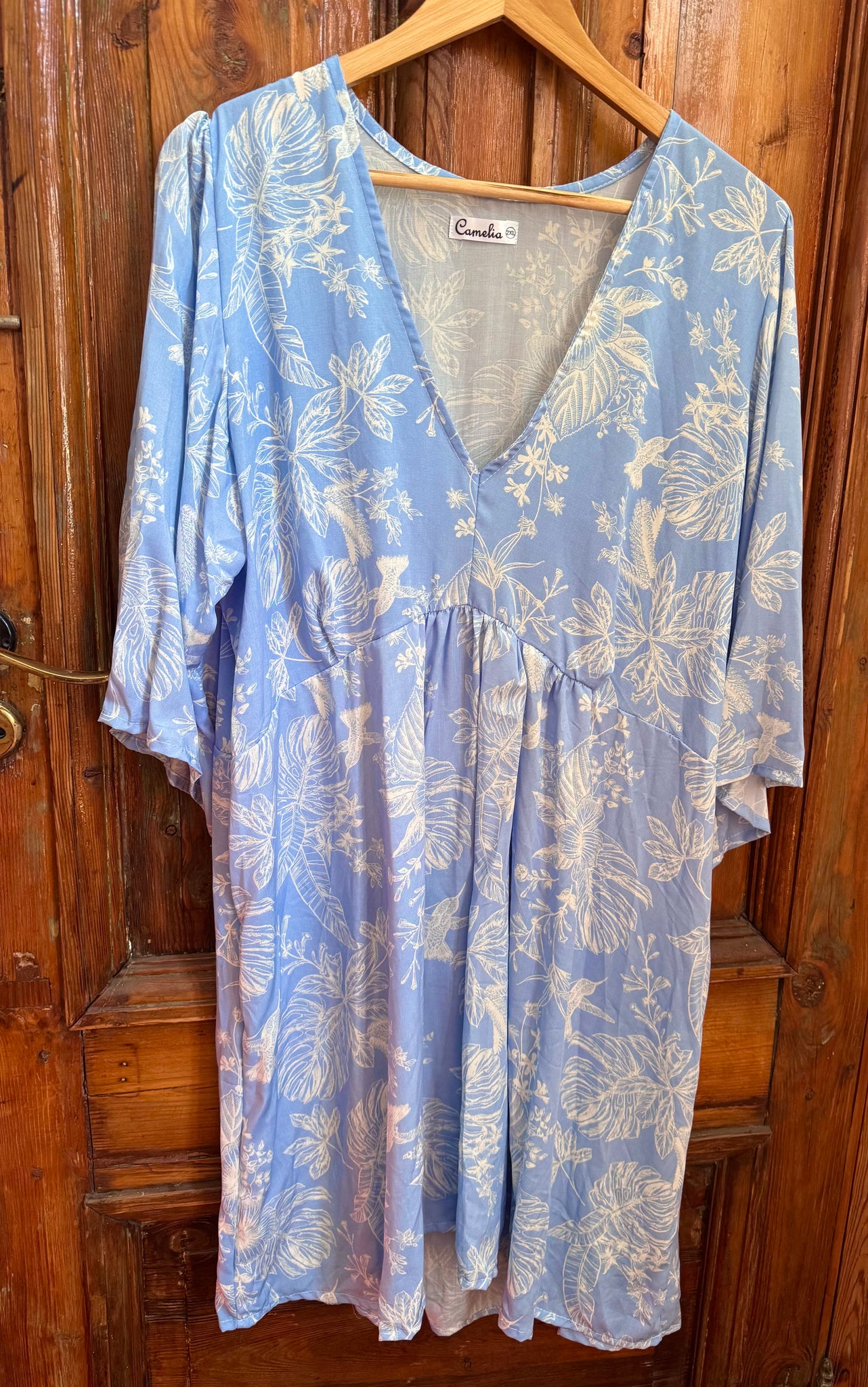 Vestido túnica lavanda Amore manga oxford 3/4