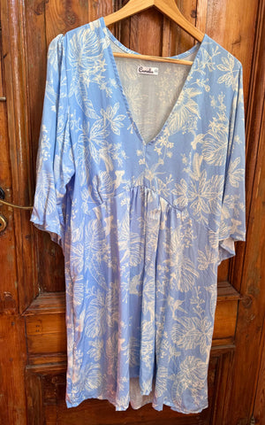 Vestido túnica lavanda Amore manga oxford 3/4