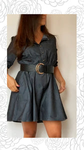 Vestido Camisero Magui denim elastizado con bolsillos