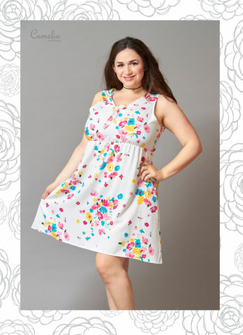 Vestido New Belle flowers blanco sin mangas
